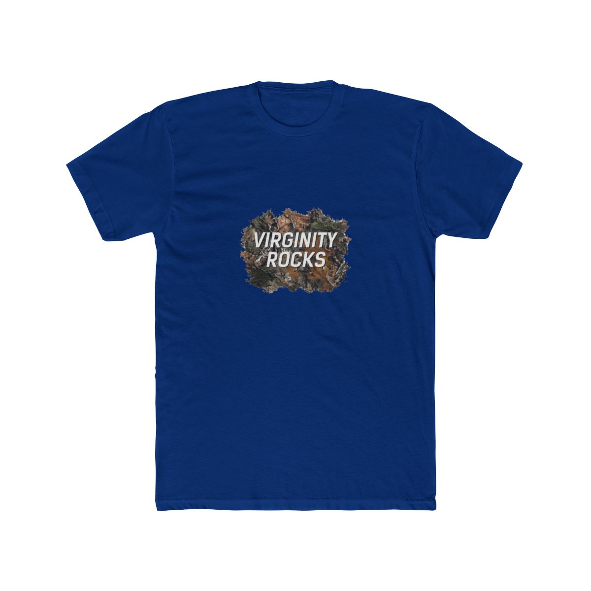 Virginity Rocks Camo Tee - alternate angle 2, merchandise
